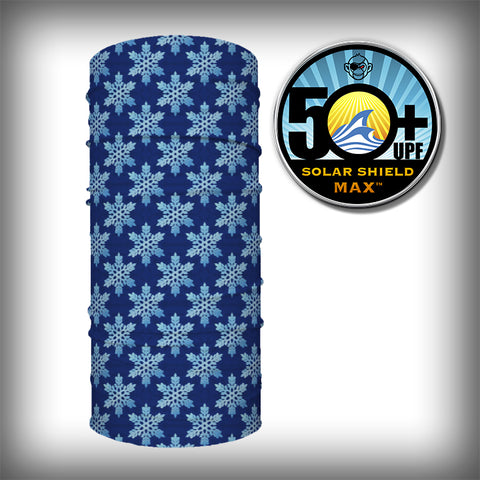 Monk Wrap Neck Gaiter - Face Mask - Bandana - Blue Christmas