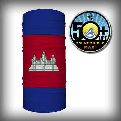 Monk Wrap Neck Gaiter - Face Mask - Bandana - Cambodia Flag
