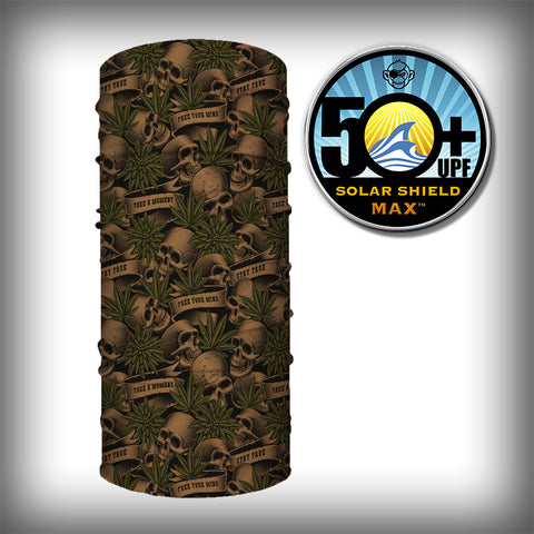 Monk Wrap Neck Gaiter - Face Mask - Bandana - Cannabis Skulls