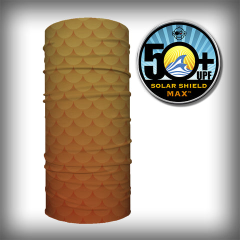 Monk Wrap Neck Gaiter - Face Mask - Bandana - Gold Scales