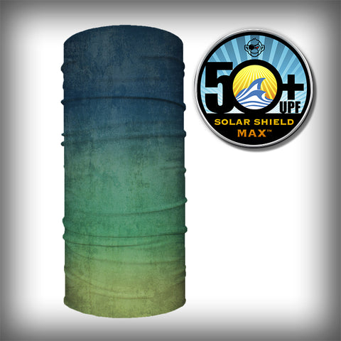 Monk Wrap Neck Gaiter - Face Mask - Bandana - Green to Blue