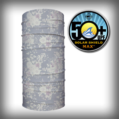 Monk Wrap Neck Gaiter - Face Mask - Bandana - Pastel Blue Flowers