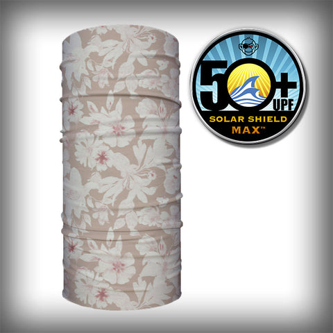 Monk Wrap Neck Gaiter - Face Mask - Bandana - Pastel Rose Flowers