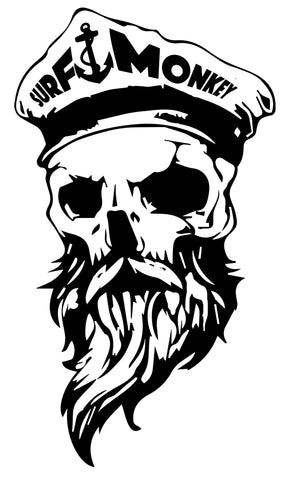 Bearded Skull Decal Sticker Surfmonkey - SurfmonkeyGear
