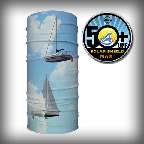Monk Wrap Neck Gaiter - Face Mask - Bandana - Sailing in the clouds