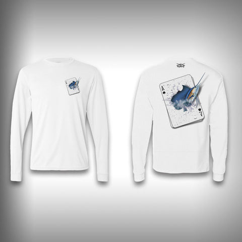 Ace of Spades Marlin - Poker - Solar Performance Long Sleeve Shirts - Fishing Shirt - SurfmonkeyGear