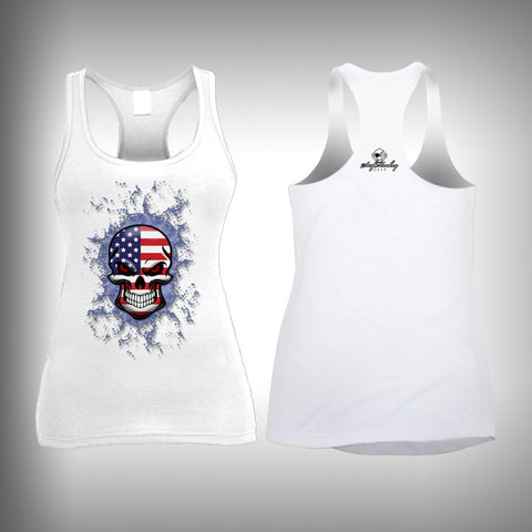 American Skull - Womens Tank Top - SurfmonkeyGear
 - 1