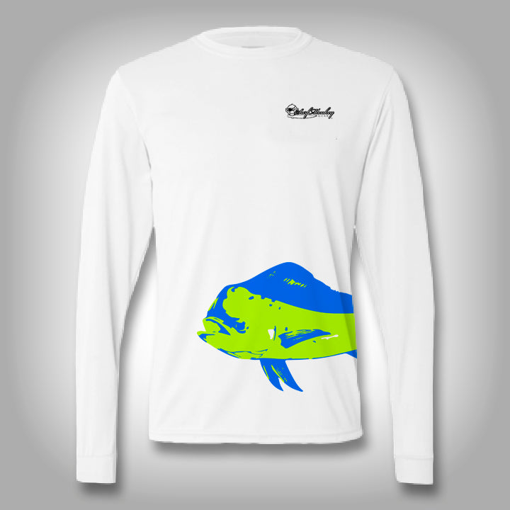 Fish Wrap Shirt - Mahi - Performance Shirts - Fishing Shirt 2x - Large / White