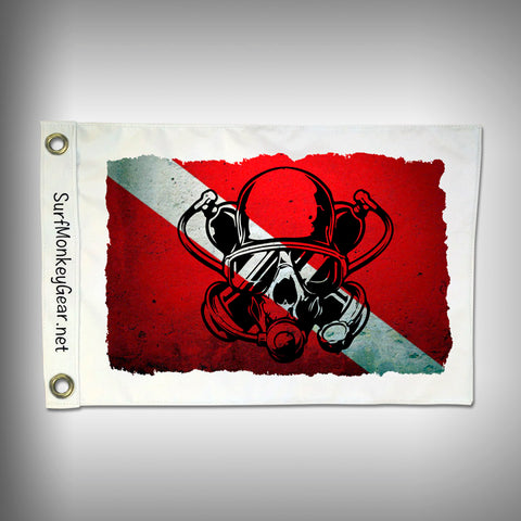 Skull Dive Flag - Marine Grade - Boat Flag
