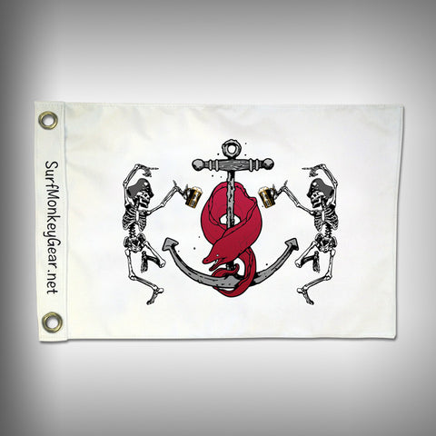Drunken Pirate Skulls Flag - Marine Grade - Boat Flag - SurfmonkeyGear
