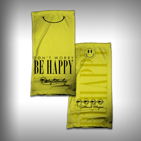 Monk Wrap Neck Gaiter - Face Shield - Bandana - Smiley Be Happy - SurfmonkeyGear