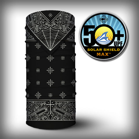 Monk Wrap Neck Gaiter / Face Mask - Bandana Black