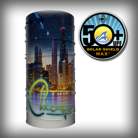 Monk Wrap Neck Gaiter - Face Mask - Bandana - Chicago Cityscape