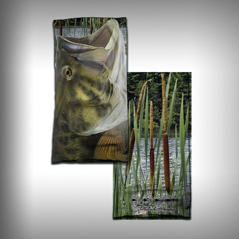 Monk Wrap Neck Gaiter - Face Shield - Bandana - Large Mouth Bass - SurfmonkeyGear