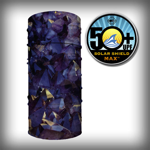 Monk Wrap Neck Gaiter - Face Mask - Bandana - Crystals Purple