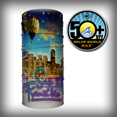 Monk Wrap Neck Gaiter - Face Mask - Bandana - San Francisco Cityscape