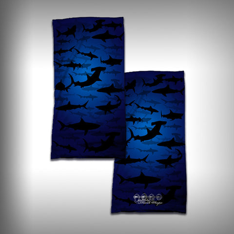 Monk Wrap Neck Gaiter - Face Shield - Bandana - Shark Frenzy - SurfmonkeyGear