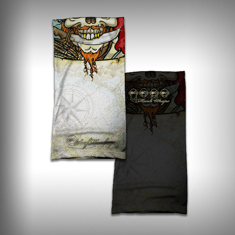 Monk Wrap Neck Gaiter / Face Shield / Bandana - Skull Pirate - SurfmonkeyGear