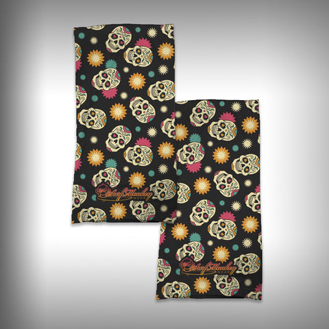 Monk Wrap Neck Gaiter / Face Shield - Little Sugar Skulls - SurfmonkeyGear