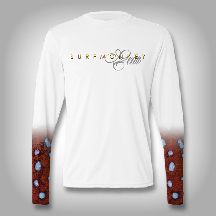Grouper Scale Sleeve Shirt - SurfMonkey - Performance Shirts - Fishing Shirt 3X - Large / White