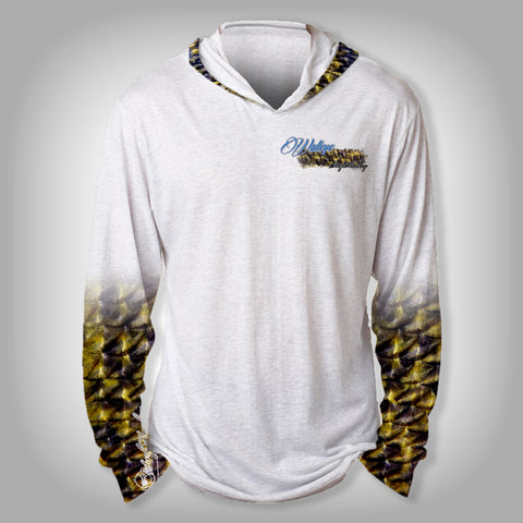 Surfmonkey Gear Fish Headzies™ Performance Solar Hoodie Shirt - Walleye