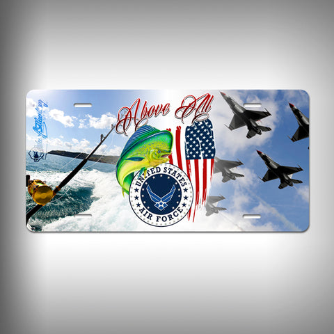 Air Force Custom License Plate / Vanity Plate with Custom Text and Graphics Aluminum