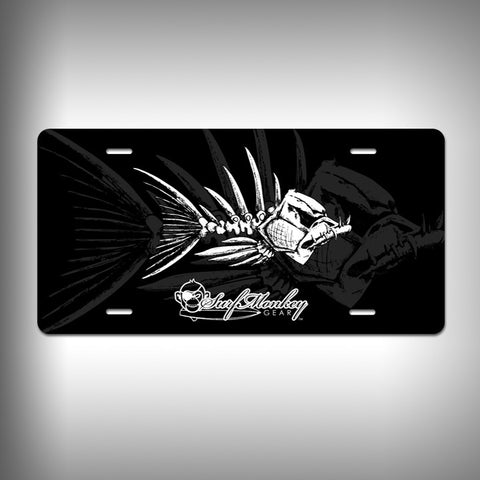 Bone Fish Custom License Plate / Vanity Plate with Custom Text and Graphics Aluminum - SurfmonkeyGear

