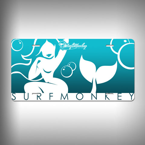 Mermaid Custom License Plate / Vanity Plate with Custom Text and Graphics Aluminum - SurfmonkeyGear
