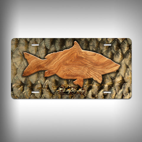 Carp Trophy License Plate / Vanity Plate with Custom Text and Graphics Aluminum - SurfmonkeyGear
