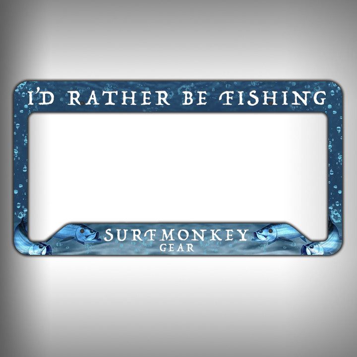 Rather be Fishing Custom Licence Plate Frame Holder Personalized