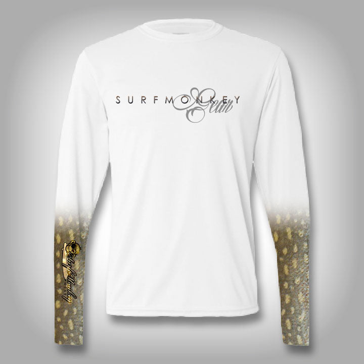 SurfmonkeyGear Northern Pike Scale Sleeve Shirt SurfMonkey Performance Shirts Fishing Shirt Small White