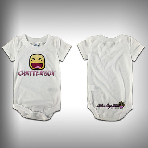 Monksies™ Custom Print One Piece Baby Body Suit (Onsies) - Chatter Box - SurfmonkeyGear
