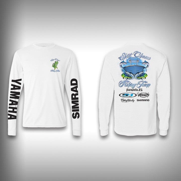 Skirt Chaser Fishing Team Shirts - Performance Shirt - Fishing Shirt 2x - Large / White