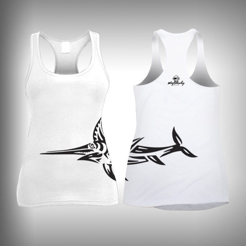 Tribal Marlin Wrap - Womens Tank Top - SurfmonkeyGear
 - 1