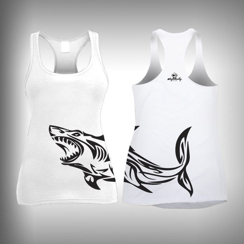 Tribal Shark Wrap - Womens Tank Top - SurfmonkeyGear
 - 1