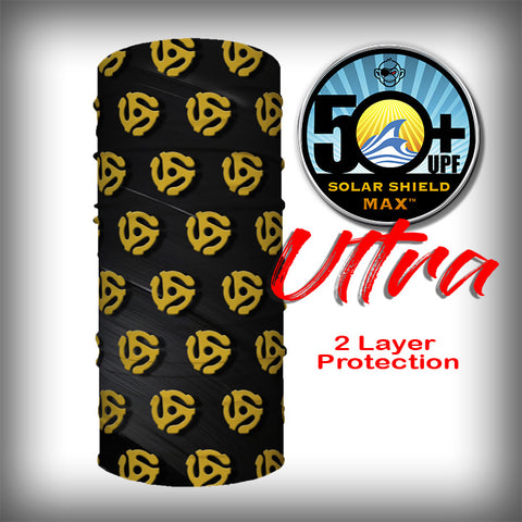 Monk Wrap Neck Gaiter - Face Mask - Bandana - 45 Record Adapter Ultra