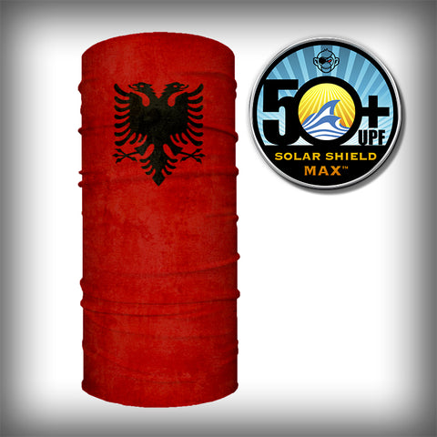 Monk Wrap Neck Gaiter - Face Mask - Bandana - Albania Flag