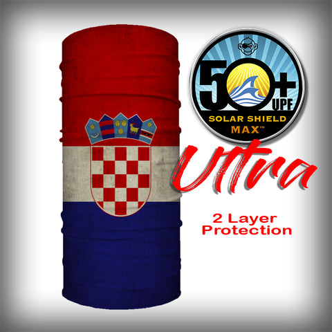 Monk Wrap Neck Gaiter - Face Mask - Bandana - Croatia Flag Ultra