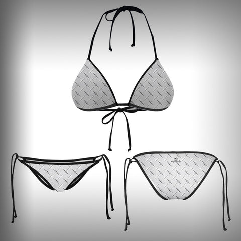 Monkinis™ Custom Full color Bikini - Diamond Plate Top and Bottom - SurfmonkeyGear
 - 1
