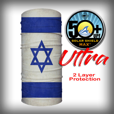 Monk Wrap Neck Gaiter - Face Mask - Bandana - Israel Flag Ultra