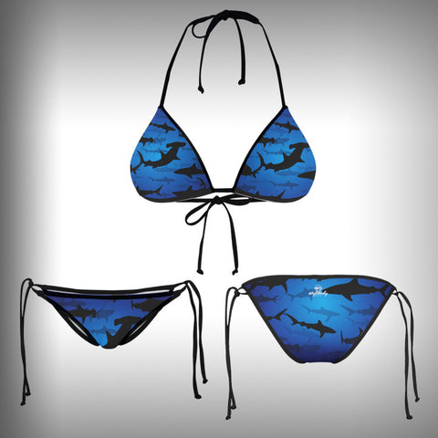 Monkinis™ Custom Full color Bikini - Shark Frenzy Top and Bottom - SurfmonkeyGear
 - 1