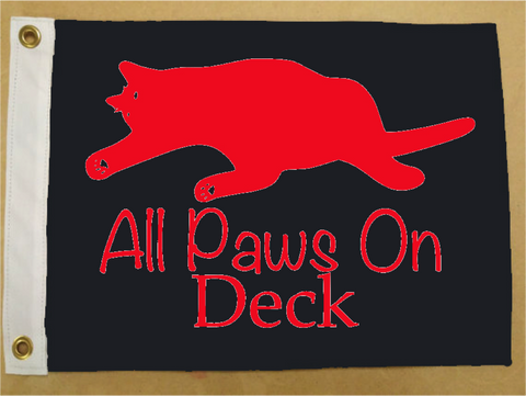 All Paws on Deck Cat Flag - Marine Flag - Boat Flag - SurfmonkeyGear
 - 1