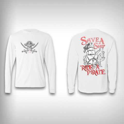 Save a Ship Ride a Pirate - Performance Shirt - Fishing Shirt - SurfmonkeyGear
 - 1