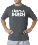Performance Unisex Tshirt - Moisture Wicking, Odor Resistant - Lifes a Beach - SurfmonkeyGear
 - 1