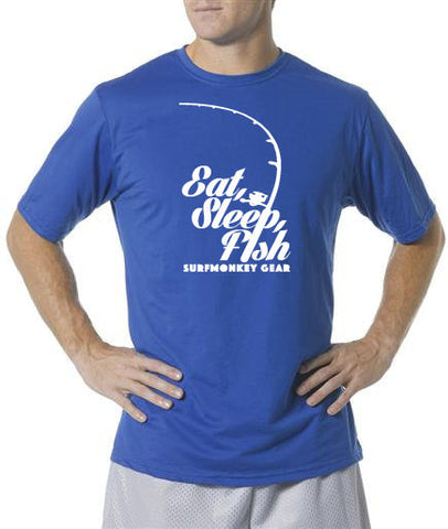 Performance T-shirt Moisture Wicking, Odor Resistant - Eat, Sleep, Fish - SurfmonkeyGear
 - 1