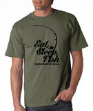 Cotton Tshirts - Eat Sleep Fish T Shirt - SurfmonkeyGear
 - 1