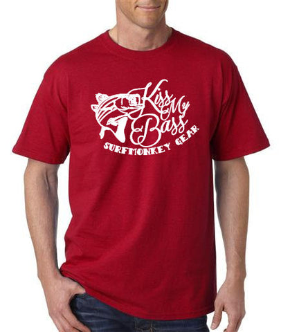Cotton Tshirts - Kiss my Bass T Shirt - SurfmonkeyGear
 - 1