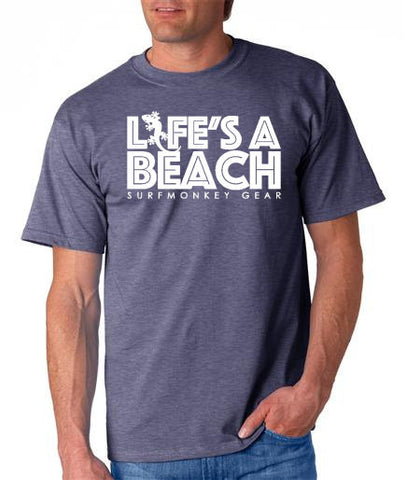 Cotton Tshirts -  Lifes a Beach T Shirt - SurfmonkeyGear
 - 1