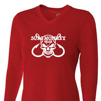 Womens Tri-blend Performance Shirt - Skull Hooks - SurfmonkeyGear
 - 1