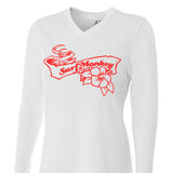 Womens Tri-blend Performance Shirt - Hibiscus Ribbon - SurfmonkeyGear
 - 1